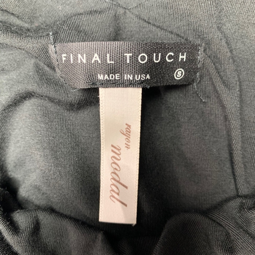 Final Touch Sleeveless V Neck Solid Black Dress - image 6